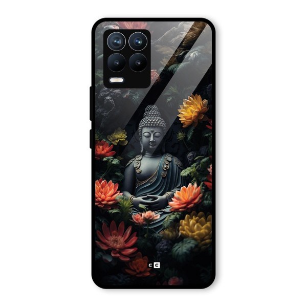 Buddha With Flower Glass Back Case for Realme 8