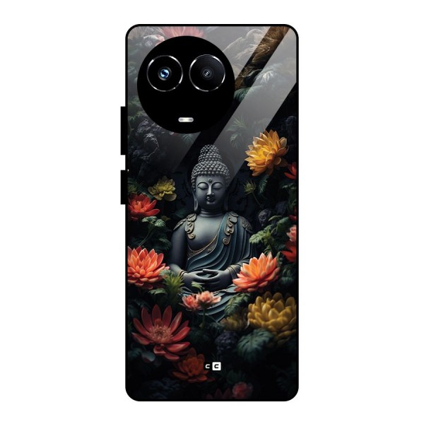 Buddha With Flower Glass Back Case for Realme Narzo 60X