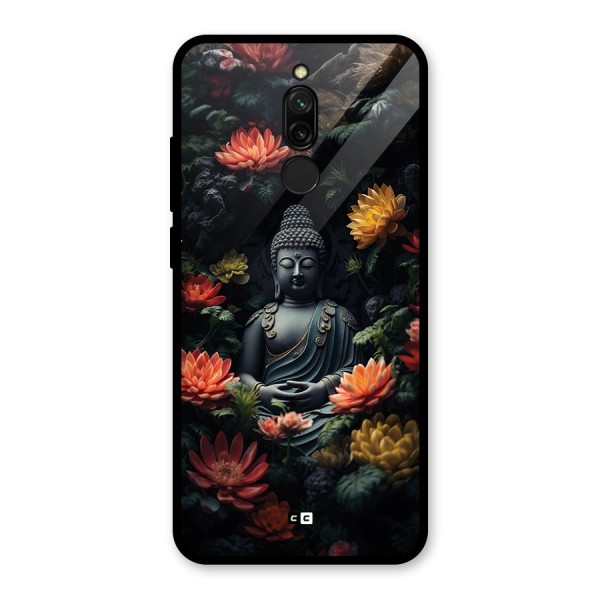 Buddha With Flower Glass Back Case for Redmi 8