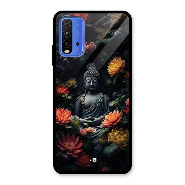 Buddha With Flower Glass Back Case for Redmi 9 Power