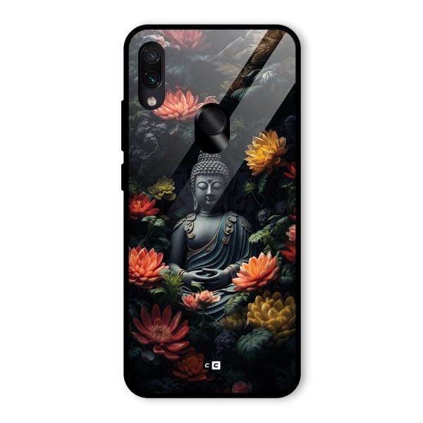 Buddha With Flower Glass Back Case for Redmi Note 7S