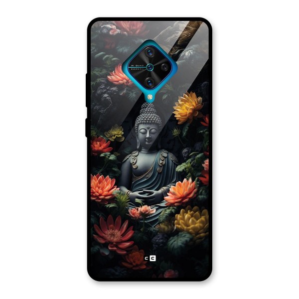 Buddha With Flower Glass Back Case for Vivo S1 Pro