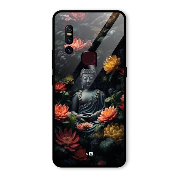 Buddha With Flower Glass Back Case for Vivo V15