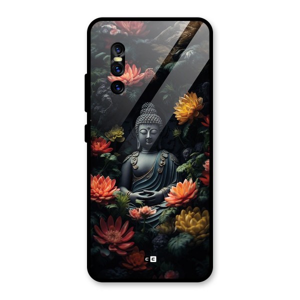 Buddha With Flower Glass Back Case for Vivo V15 Pro