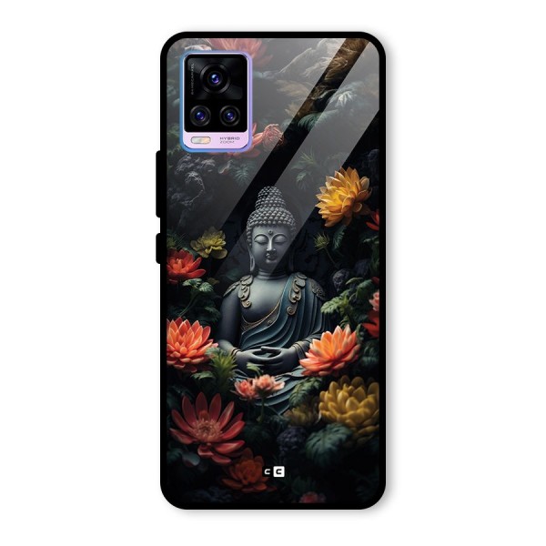 Buddha With Flower Glass Back Case for Vivo V20 Pro