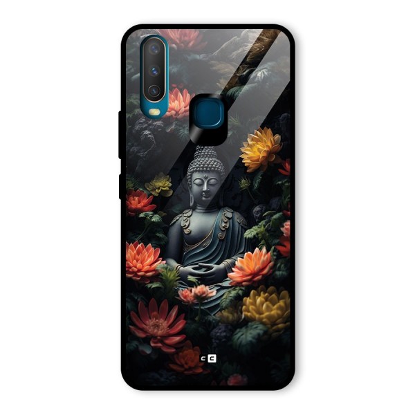 Buddha With Flower Glass Back Case for Vivo Y12