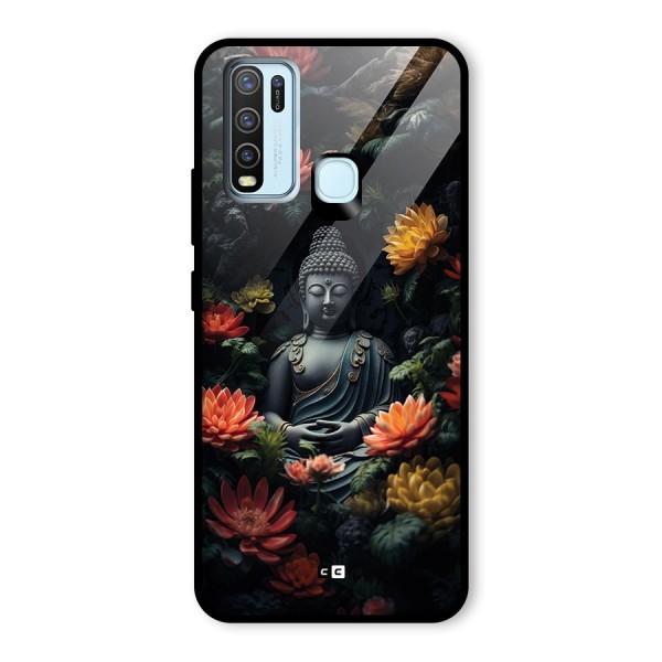 Buddha With Flower Glass Back Case for Vivo Y50