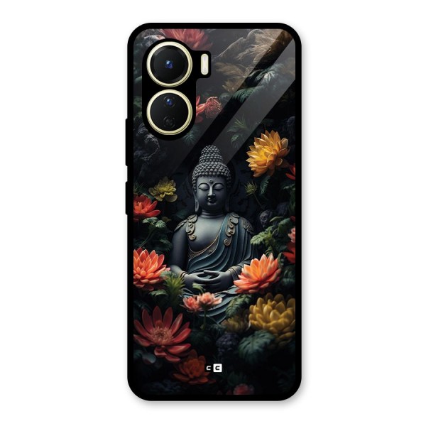 Buddha With Flower Glass Back Case for Vivo Y56