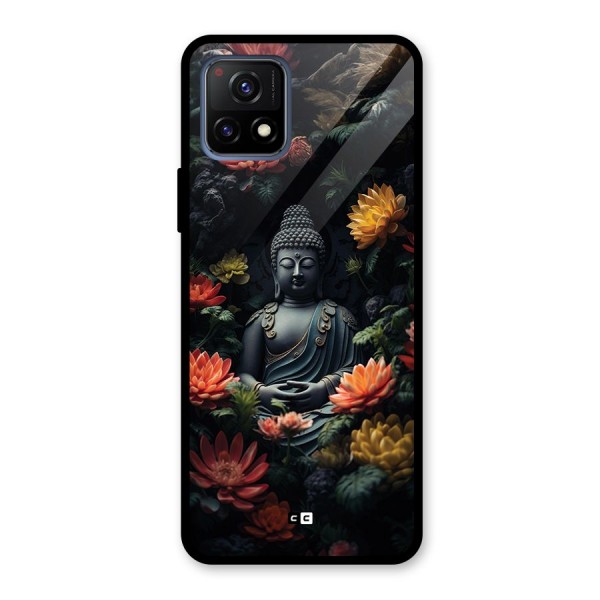 Buddha With Flower Glass Back Case for Vivo Y72 5G