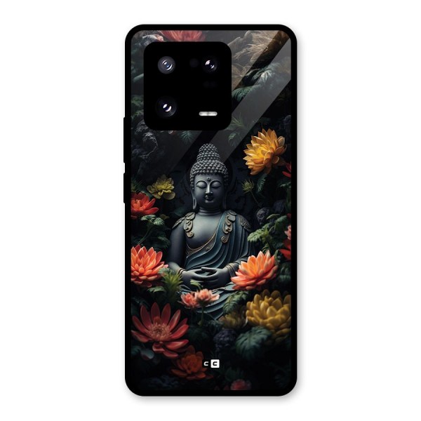 Buddha With Flower Glass Back Case for Xiaomi 13 Pro