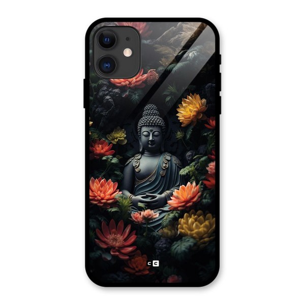 Buddha With Flower Glass Back Case for iPhone 11