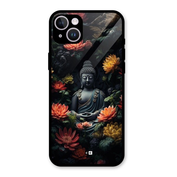 Buddha With Flower Glass Back Case for iPhone 14 Plus