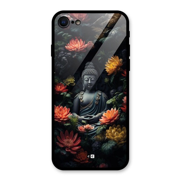 Buddha With Flower Glass Back Case for iPhone SE 2020