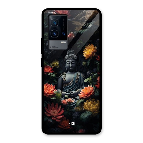 Buddha With Flower Glass Back Case for iQOO 9 5G