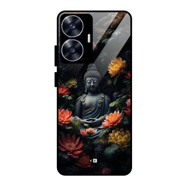 Buddha With Flower Glass Back Case for realme C55