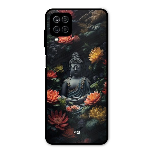 Buddha With Flower Metal Back Case for Galaxy A12