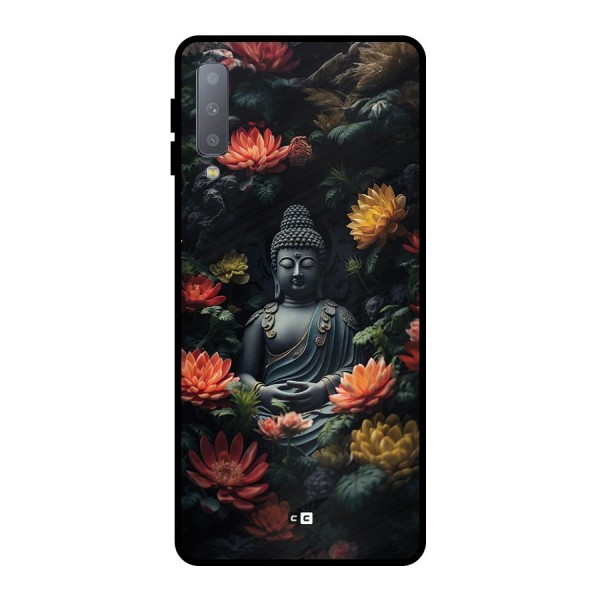 Buddha With Flower Metal Back Case for Galaxy A7 (2018)