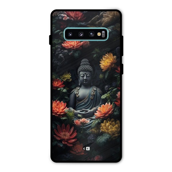 Buddha With Flower Metal Back Case for Galaxy S10 Plus