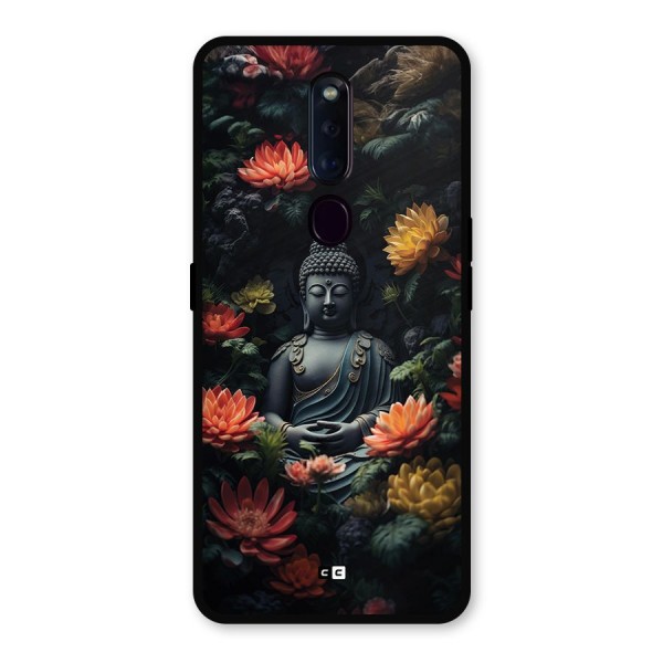 Buddha With Flower Metal Back Case for Oppo F11 Pro