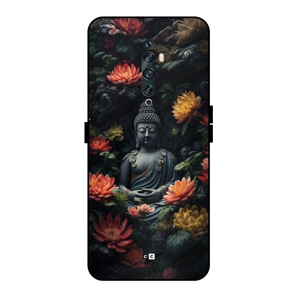 Buddha With Flower Metal Back Case for Oppo Reno2 F