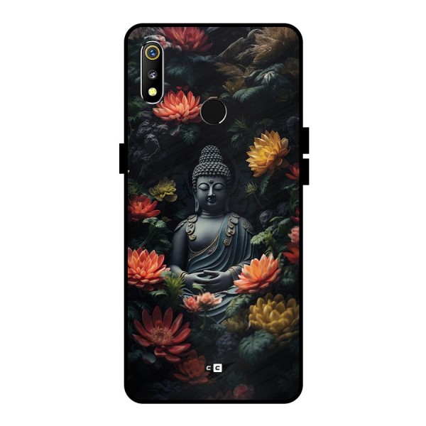 Buddha With Flower Metal Back Case for Realme 3