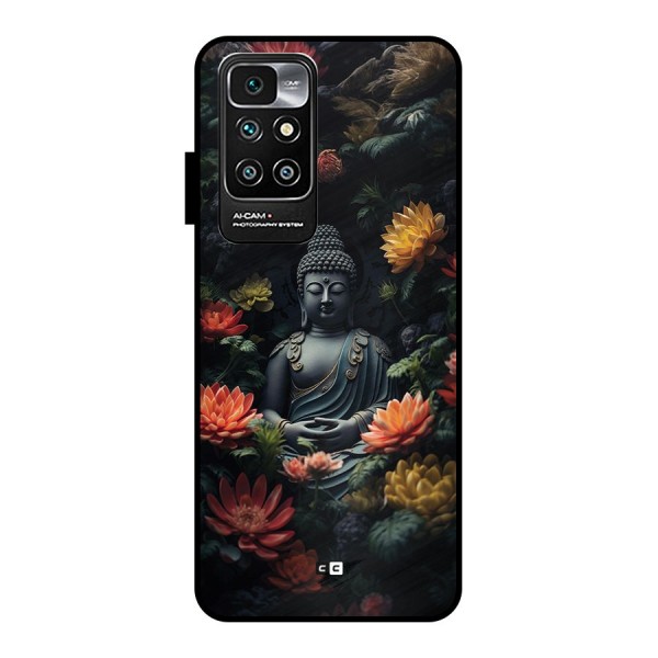 Buddha With Flower Metal Back Case for Redmi 10 Prime