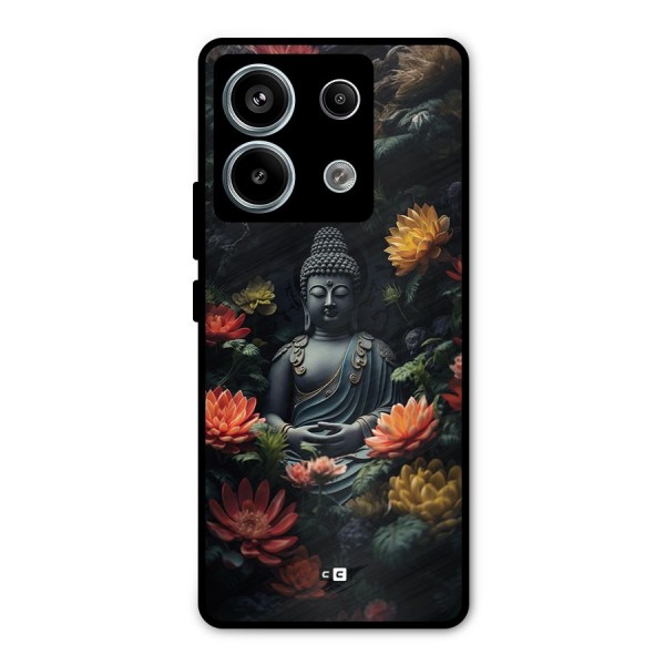 Buddha With Flower Metal Back Case for Redmi Note 13 Pro 5G