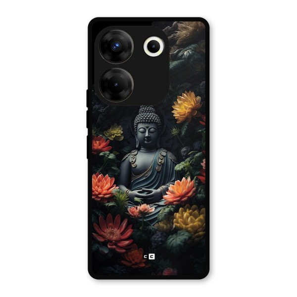 Buddha With Flower Metal Back Case for Tecno Camon 20