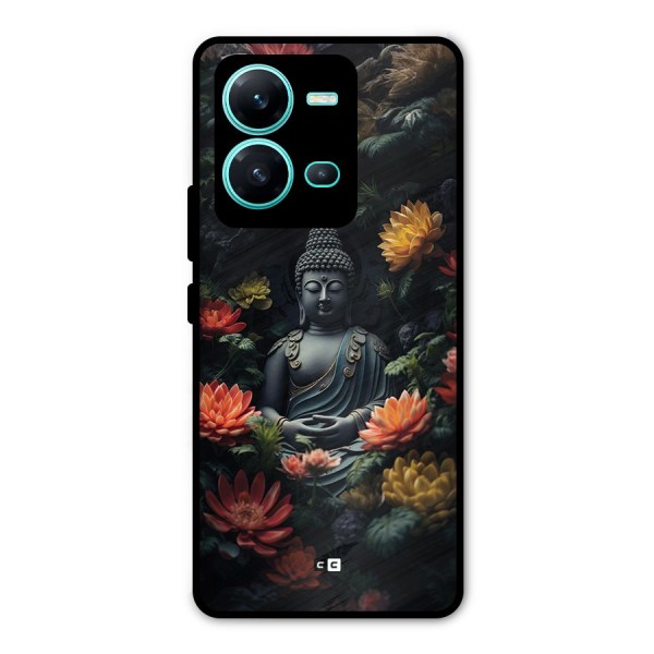 Buddha With Flower Metal Back Case for Vivo V25