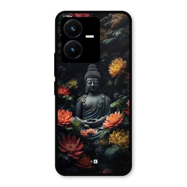 Buddha With Flower Metal Back Case for Vivo Y22s