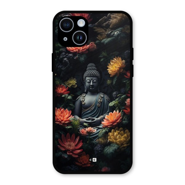 Buddha With Flower Metal Back Case for iPhone 14