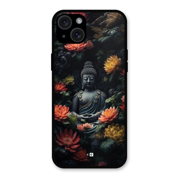 Buddha With Flower Metal Back Case for iPhone 15 Plus