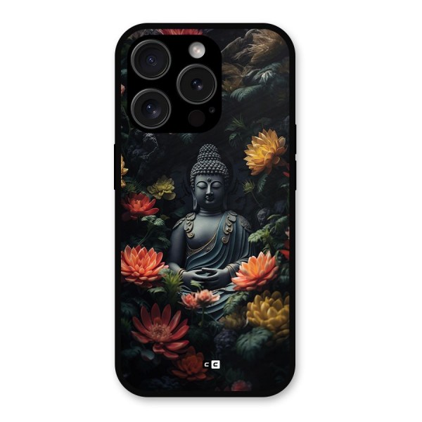 Buddha With Flower Metal Back Case for iPhone 15 Pro
