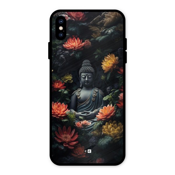 Buddha With Flower Metal Back Case for iPhone XS Max