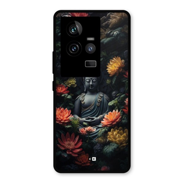 Buddha With Flower Metal Back Case for iQOO 11 5G