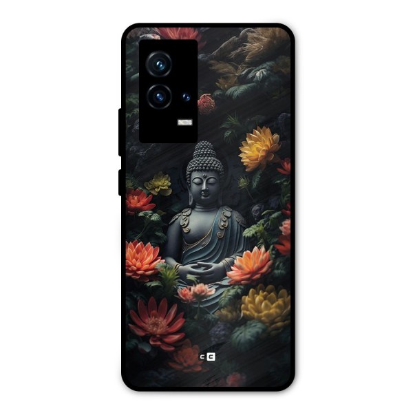 Buddha With Flower Metal Back Case for iQOO 9 5G