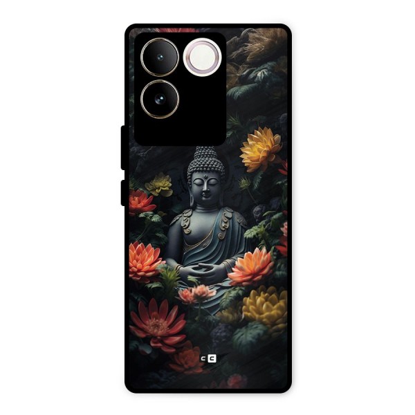 Buddha With Flower Metal Back Case for iQOO Z7 Pro