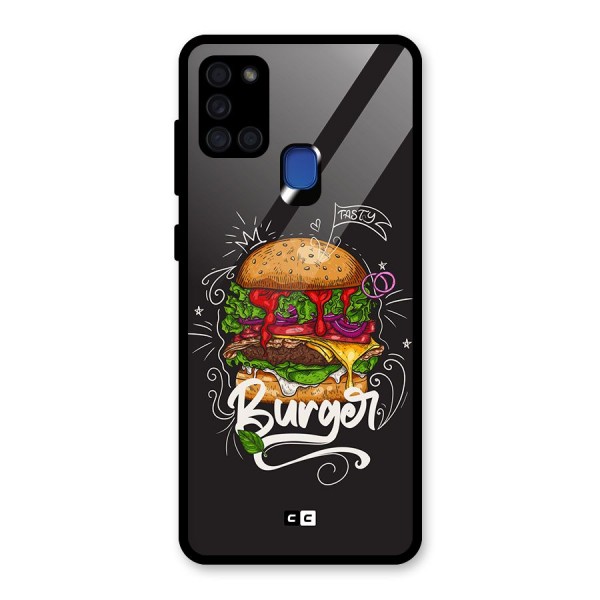 Burger Lover Glass Back Case for Galaxy A21s