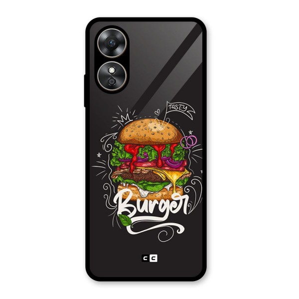 Burger Lover Glass Back Case for Oppo A17