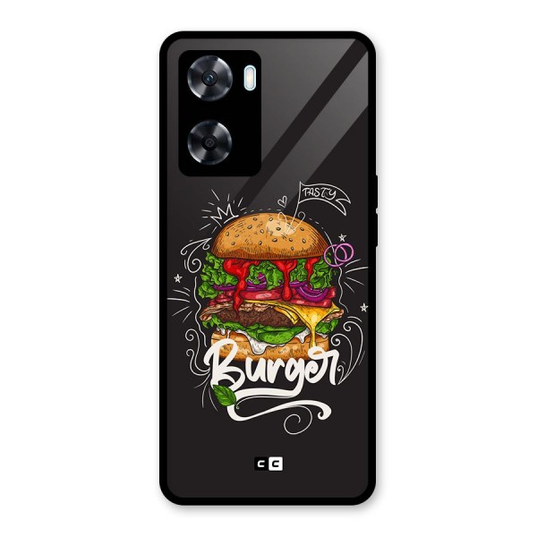 Burger Lover Glass Back Case for Oppo A77s