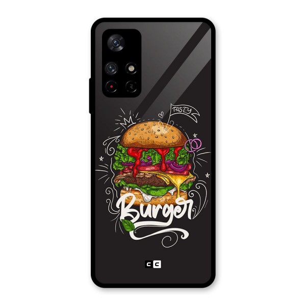 Burger Lover Glass Back Case for Redmi Note 11T 5G