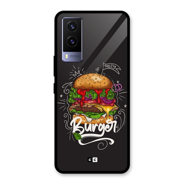 Burger Lover Glass Back Case for Vivo V21e 5G