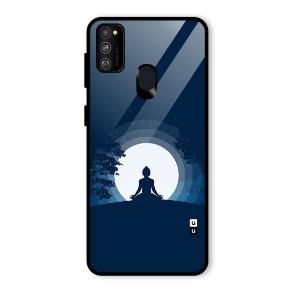 Calm Meditation Glass Back Case for Galaxy M21