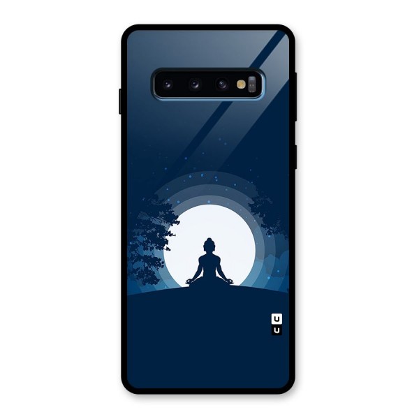 Calm Meditation Glass Back Case for Galaxy S10