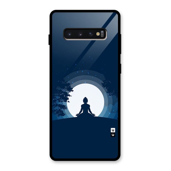 Calm Meditation Glass Back Case for Galaxy S10 Plus