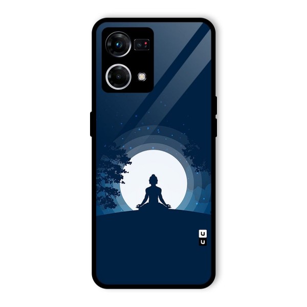 Calm Meditation Glass Back Case for Oppo F21 Pro 4G