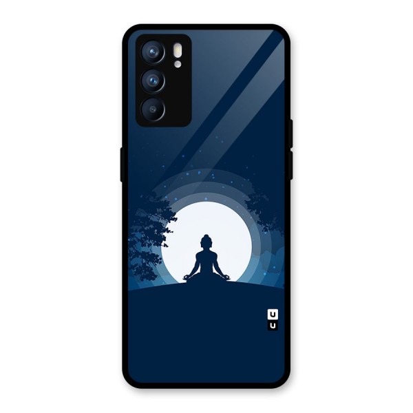 Calm Meditation Glass Back Case for Oppo Reno6 5G