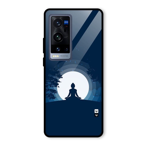 Calm Meditation Glass Back Case for Vivo X60 Pro Plus