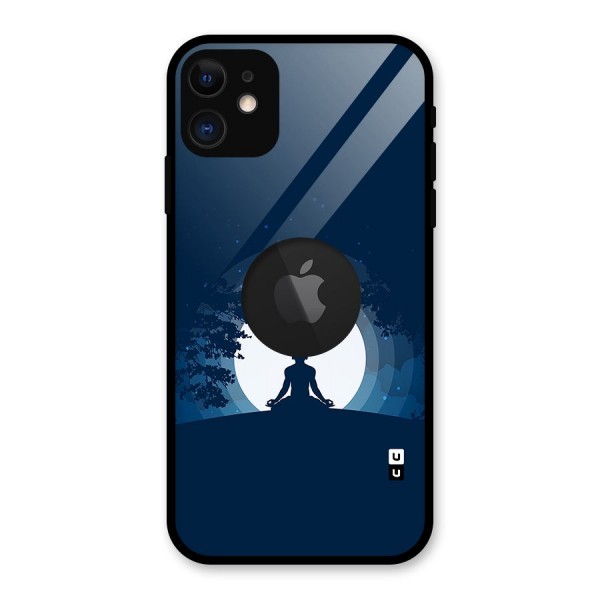 Calm Meditation Glass Back Case for iPhone 11 Logo Cut