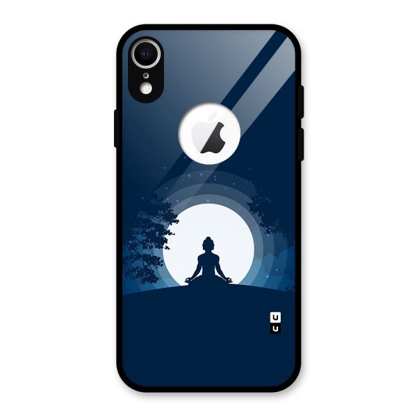 Calm Meditation Glass Back Case for iPhone XR Logo Cut